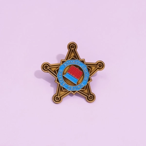Retro Alloy Pentagram Badge Brooch United States Secret Service Emblem Painted Commemorative Lapel Pin Fashion Jewelry