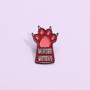Creative Murder Mittens Cat Claw Enamel Pin Funny Animal Paw Brooch Badge For Backpack Clothes Lapel Alloy Jewelry Accessories