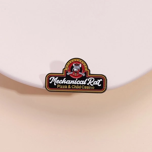 Mechanical Rat Pizza Child Casino Enamel Pin Retro Cartoon Mouse Alloy Brooch Badge For Clothing Bag Accessory Gift
