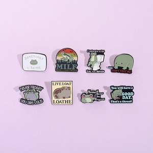Funny Cartoon Frog Enamel Brooch Pin Alloy Meme Frog Badges For Backpack Clothing Jackets Creative Jewelry Gift For Friends