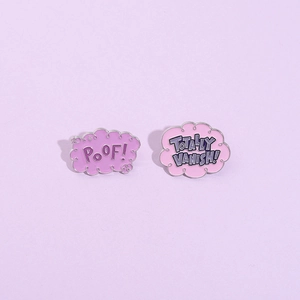 Pins en Émail Nuage de Dessin Animé POOF Totally Vanish Lettre Broche en Alliage pour Sac à Dos Vêtements Bijoux de Mode
