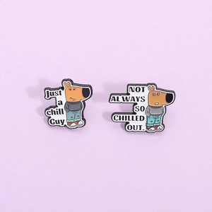Spilla in Smalto Cane Cartone Animato Tendenza Personalizzata Lega Vernice a Forno Distintivo Meme di Internet per Accessori Abbigliamento Unisex
