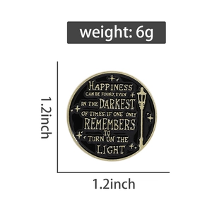 Detail view of 1.2-inch magic theme enamel pin with size and weight specifications