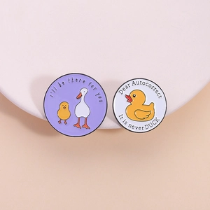 Broche En Émail Animal Silly Oie Canard Badge Avec Citations Humoristiques Bijoux En Alliage Pour Sac À Dos Vêtements Décoration Unisexe