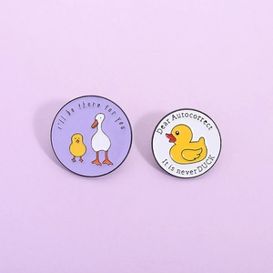 Lot de deux pins émaillés avec oie et canard et inscription I'll be there for you