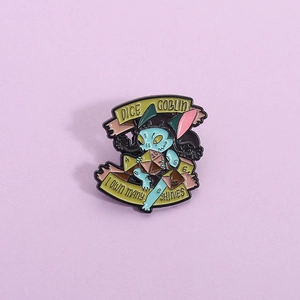 Dice Goblin Enamel Pin Alloy Cartoon Brooch Funny Dice Character Badge For Backpack Clothes Accessory Unisex Jewelry Gift