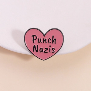 Heart Shape Pink Enamel Pin Statement Metal Brooch Badge Accessories For Clothes Bag Zinc Alloy Painted Lapel Pin Unisex Jewelry