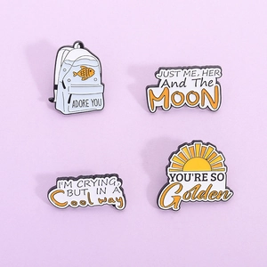 Creative Enamel Pin Brooches Cartoon Alloy Backpack Sun Quotes Badges For Clothes Bags Backpacks Women Men Jewelry Gift