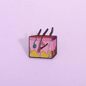 Creative Skin Anatomy Structure Enamel Pin Alloy Baked Paint Medical Science Badge Medical Gift For Doctors Nurses Students