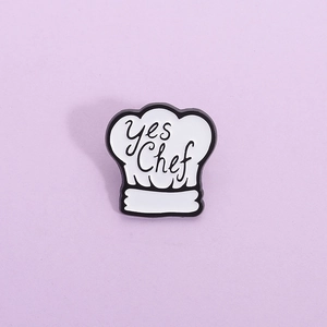 Creative Chef Hat Enamel Brooch Pin Yes Chef Cartoon Metal Badge For Chefs Cooking Lovers Clothes Bag Decor Accessory