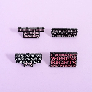 Funny English Slogan Enamel Pin Brooch Zinc Alloy Letter Quote Lapel Pin Badge For Clothes Bag Decoration Women Jewelry