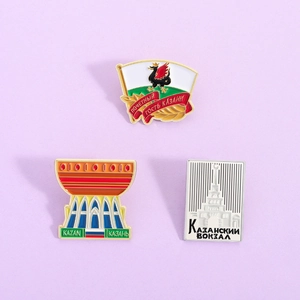 Épinglette en Émail Landmark Kazan Russie Badge en Alliage de Zinc Peint Architecture Créative Dragon Zilant Souvenir