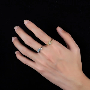 Ensemble de bagues soleil et lune minimalistes avec zircons pour un style empilé