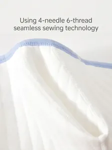 Quilted cotton newborn baby romper with 4-needle 6-thread seamless comfort stitching