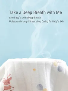 Breathable pure cotton newborn baby swaddle with cute deer prints and steam effect