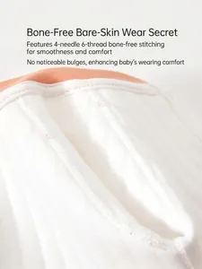Newborn baby organic cotton bodysuit with smooth flatlock seam detail for extra comfort