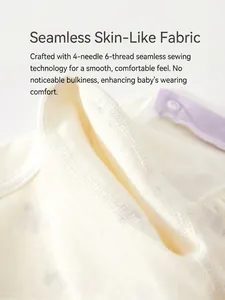 Baby organic cotton bodysuit with 4-needle 6-thread flat seam smooth stitching