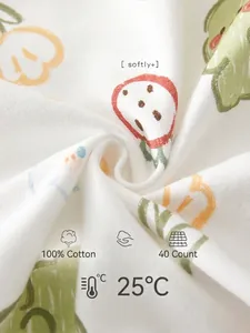 Grenouillère bébé en coton à imprimé fraise avec densité 40s pour nouveau-né confort