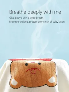 Barboteuse bébé en coton avec imprimé ours, tissu respirant et absorption de la sueur
