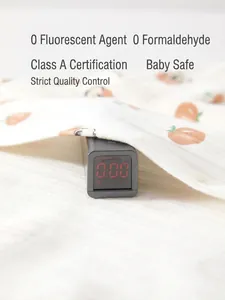 Infant pure cotton romper with peach print, certified A-grade safety with zero fluorescence