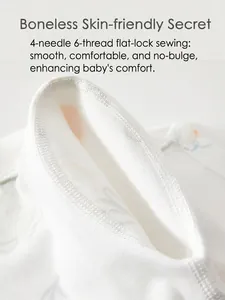 Body bébé en coton blanc avec coutures plates de haute qualité à quatre aiguilles et six fils