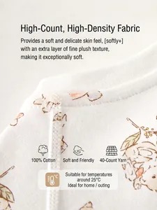 Soft 100% cotton long-sleeved baby bodysuit with orange floral print and round neckline