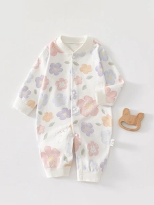 Newborn Baby Cotton Romper Long Sleeve Infant Bodysuit Printed Jumpsuit Sleepwear For Boys Girls 0-12 Months