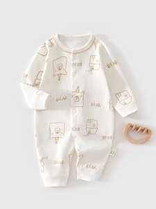 Säugling Baby Langarm Baumwolle Strampler Cartoon Bär Nilpferd Koala Druck Schlafanzug Frühling Herbst Kleidung