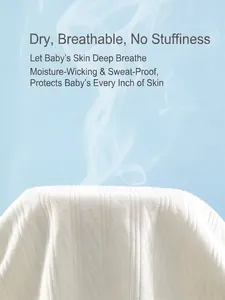 White ribbed cotton baby romper featuring breathable and moisture-wicking knitted fabric