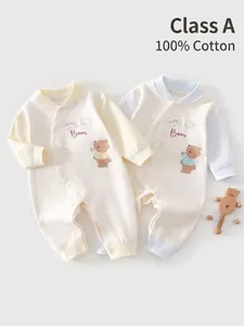 Tuta a Maniche Lunghe in Cotone 100% per Neonato Pagliaccetto Morbido Senza Ossa Fantasia Orso Cartone Animato