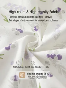 100% cotton newborn baby kimono top with lilac floral print and soft 40s yarn fabric