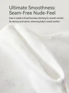 Infant cotton undershirt featuring a smooth 4-needle 6-thread seamless sewing process