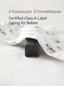 Organic white cotton floral baby romper with zero fluorescence and A-class safety standard