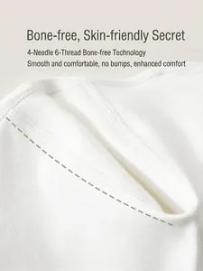 Newborn baby organic cotton bodysuit with smooth four-needle six-thread seamless stitching