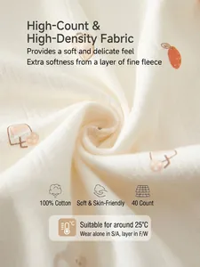 Soft 100% cotton newborn romper with orange pattern and high-density 40s knit fabric