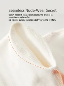 Newborn cotton bodysuit featuring high-quality 4-needle 6-thread seamless stitching