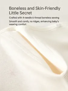 Newborn organic cotton baby undershirt with premium 4-needle 6-thread seamless stitching