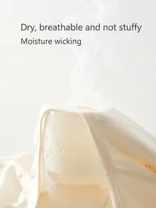 Breathable cotton long sleeve baby bodysuit showing steam test for moisture wicking