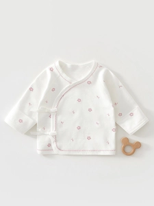 Maglie a Kimono in Cotone per Neonati Morbide Floreali a Manica Lunga con Lacci Camicie per Neonati Traspiranti Abbigliamento Casa Casual