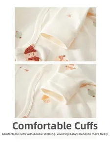 Detail view of baby bodysuit sleeve featuring reinforced double-layer stitching