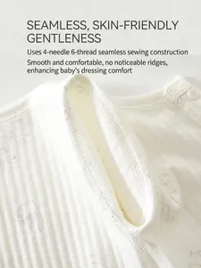 Body bébé respirant en coton avec tissu côtelé doux et couture plate sans couture