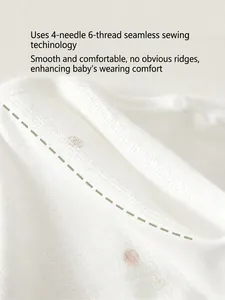 Newborn cotton baby shirt with 4-needle 6-thread seamless flatlock stitching for comfort
