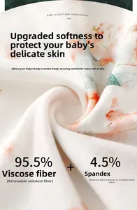 Gros plan sur tissu floral doux affichant 95,5 % viscose et 4,5 % élasthanne sur l'étiquette
