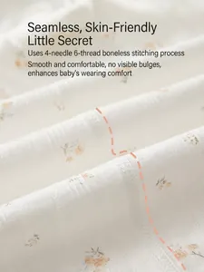 Body bébé en coton respirant avec coutures plates lisses à 4 aiguilles et 6 fils