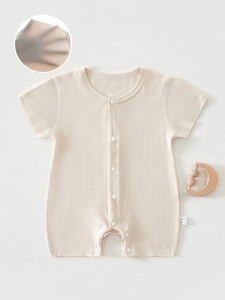 Infant Summer Modal Short Sleeve Romper Boneless Seamless Jumpsuit Newborn Baby Soft Breathable A-Class One-Piece Outfit