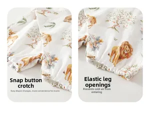 Detail of snap-button crotch and elastic leg cuffs on bamboo cotton baby bodysuit
