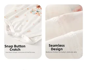 Détail des boutons-pression et de la couture sans os sur le body en coton pour bébé