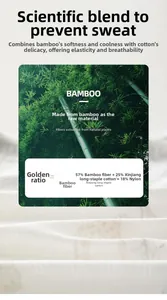 Detail showing fabric composition with 57% bamboo fiber and 25% long-staple cotton