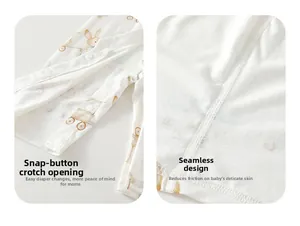Détails du barboteuse bébé avec boutons-pression à l'entrejambe et couture plate