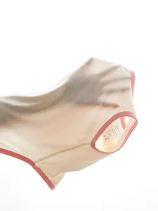 Ultra-thin breathable cotton baby bodysuit with pink trim and sleeveless vest design
